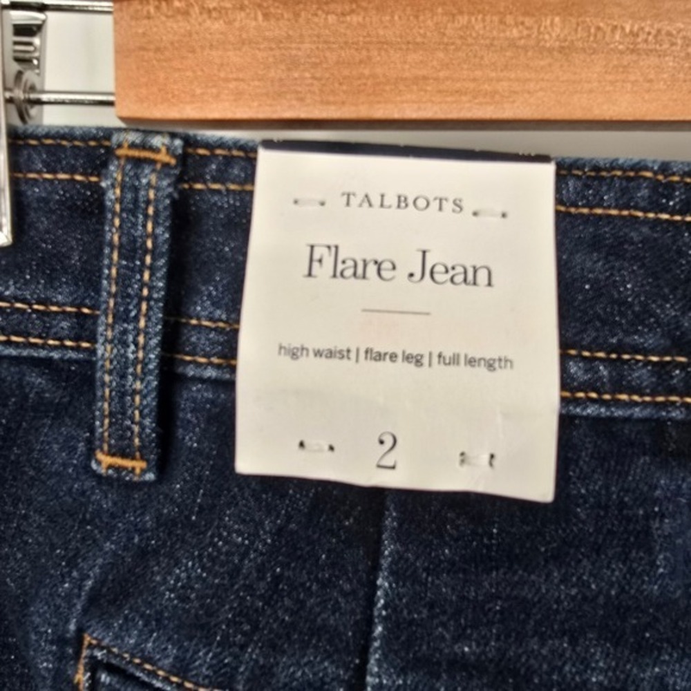 NEW Talbots Flare Jeans High Waist Dark Wash Denim Front Pockets Size‎ 2 - Picture 7 of 11